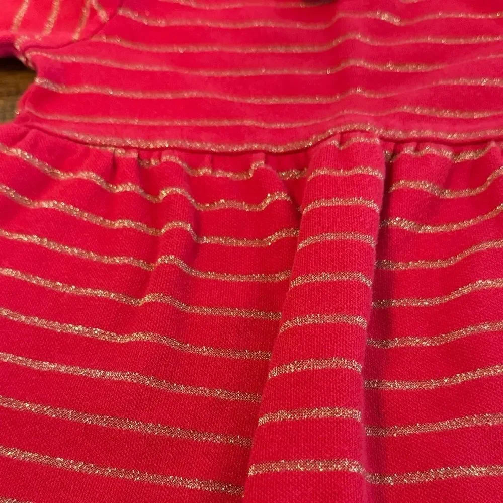 Hanna Andersson Red and Gold Striped Baby romper - Picture 4 of 6